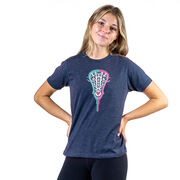 Girls Lacrosse T-Shirt Short Sleeve Lacrosse Stick Heart