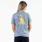 Girls Lacrosse Short Sleeve T-Shirt - Chase The Lax Dog (Back Design)