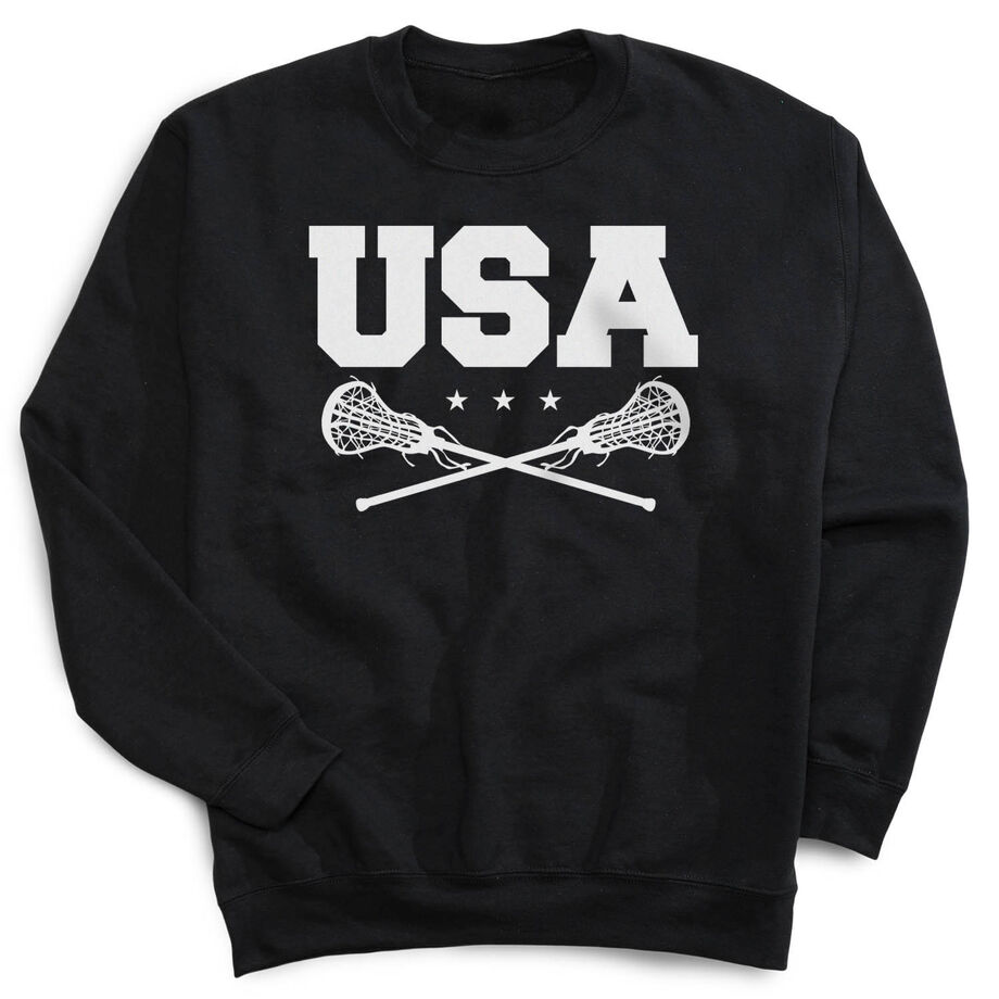 Girls Lacrosse Crewneck Sweatshirt - USA Girls Lacrosse