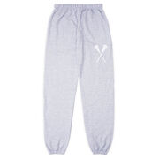 Girls Lacrosse Fleece Sweatpants - Crossed Sticks