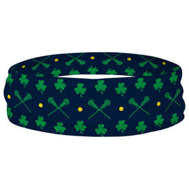 Girls Lacrosse Multifunctional Headwear - Crossed Sticks and Shamrocks Pattern RokBAND