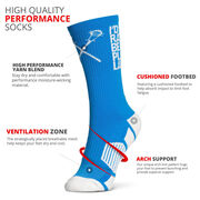 Lacrosse Woven Mid-Calf Socks - I'd Rather Be Playing Lacrosse