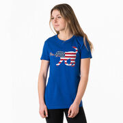 Girls Lacrosse Women's Everyday Tee - Patriotic LuLa the Lax Dog