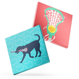 Girls Lacrosse Canvas Wall Art - Lula the Lax Dog - 2 Piece Set