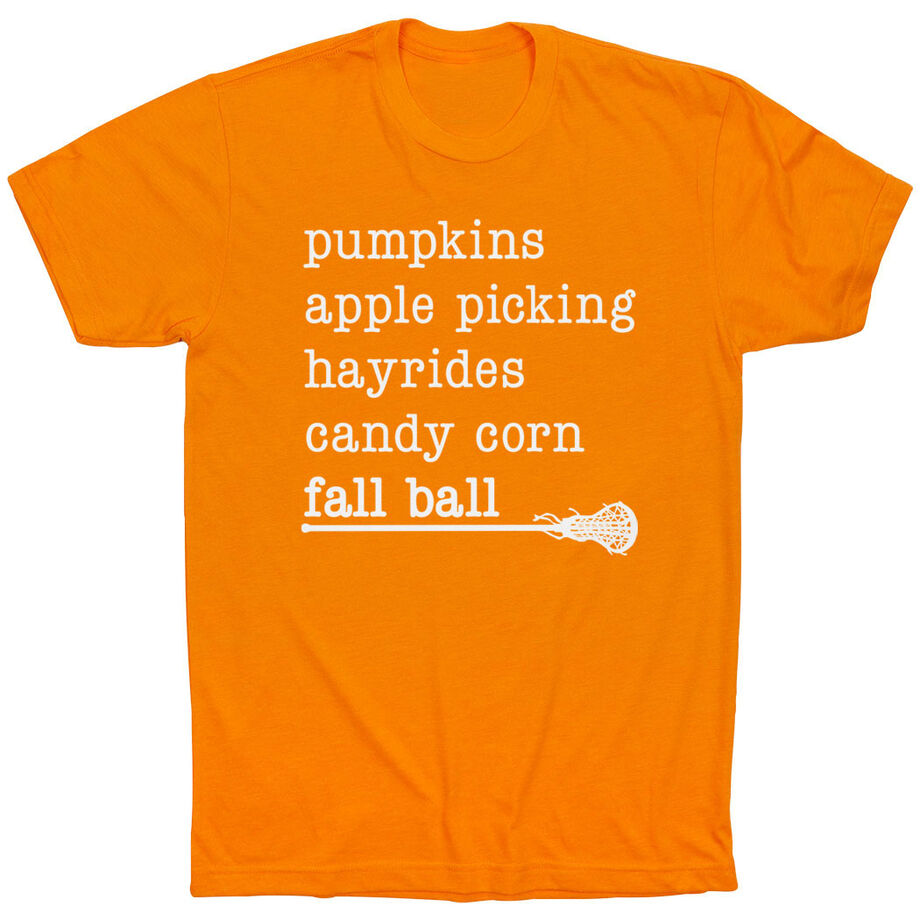 Girls Lacrosse Short Sleeve T-Shirt - Favorite Fall Things