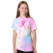 Girls Lacrosse Short Sleeve T-Shirt - Neon Lax Girl Tie Dye