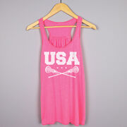 Girls Lacrosse Flowy Racerback Tank Top - USA Girls Lacrosse