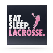 Girls Lacrosse Canvas Wall Art - Eat Sleep Lacrosse