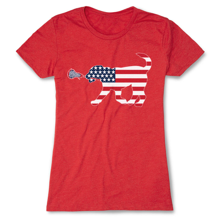 Girls Lacrosse Women's Everyday Tee - Patriotic LuLa the Lax Dog