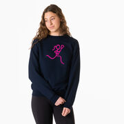 Girls Lacrosse Crewneck Sweatshirt - Neon Lax Girl