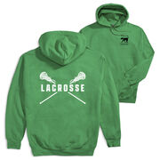 Girls Lacrosse Hooded Sweatshirt - Crossed Girls Sticks (Back Design)