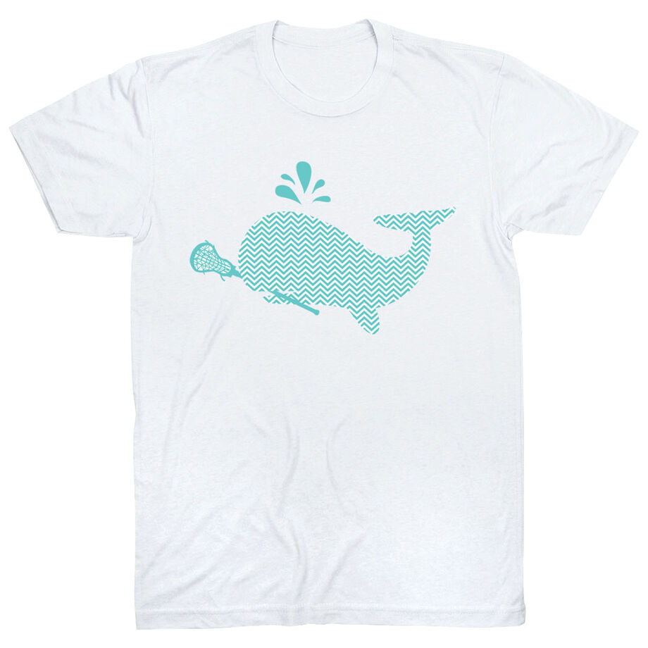 Girls Lacrosse Short Sleeve T-Shirt - Chevron Lax Whale