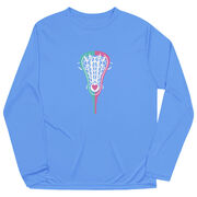 Girls Lacrosse Long Sleeve Performance Tee - Lacrosse Stick Heart