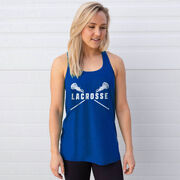 Girls Lacrosse Flowy Racerback Tank Top - Crossed Girls Sticks