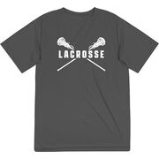 Girls Lacrosse Short Sleeve Performance Tee - Crossed Girls Sticks