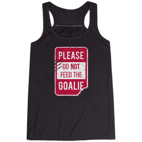 Women's Flowy Racerback Tank Top - Don’t Feed The Goalie