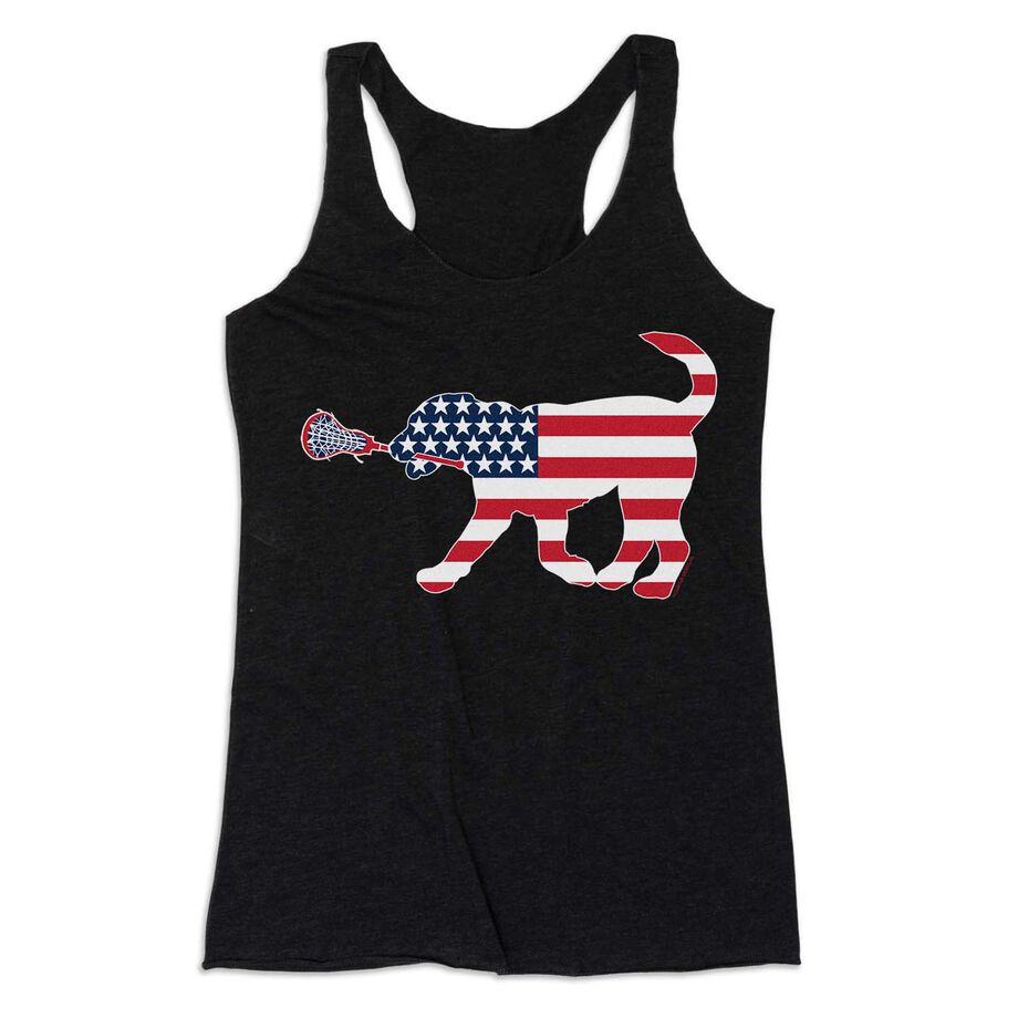 Girls Lacrosse Women's Everyday Tank Top - Patriotic LuLa The Lax Dog