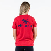 Girls Lacrosse Short Sleeve T-Shirt - Just Chillax'n (Back Design) 