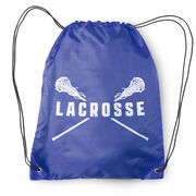 Girls Lacrosse Drawstring Backpack - Lacrosse Crossed Girls Sticks