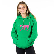 Girls Lacrosse Hooded Sweatshirt - LuLa the Lax Dog (Pink)