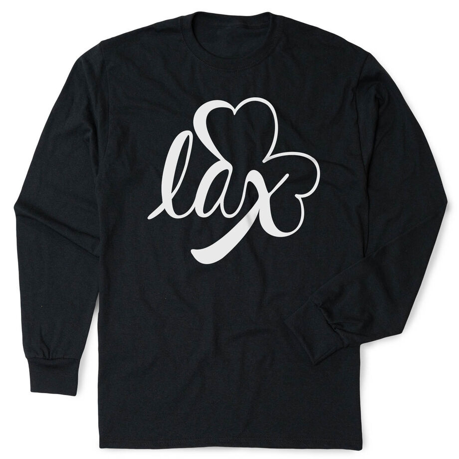 Girls Lacrosse Tshirt Long Sleeve - Lax Shamrock