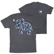 Girls Lacrosse Short Sleeve T-Shirt - Lax Elephant (Back Design)