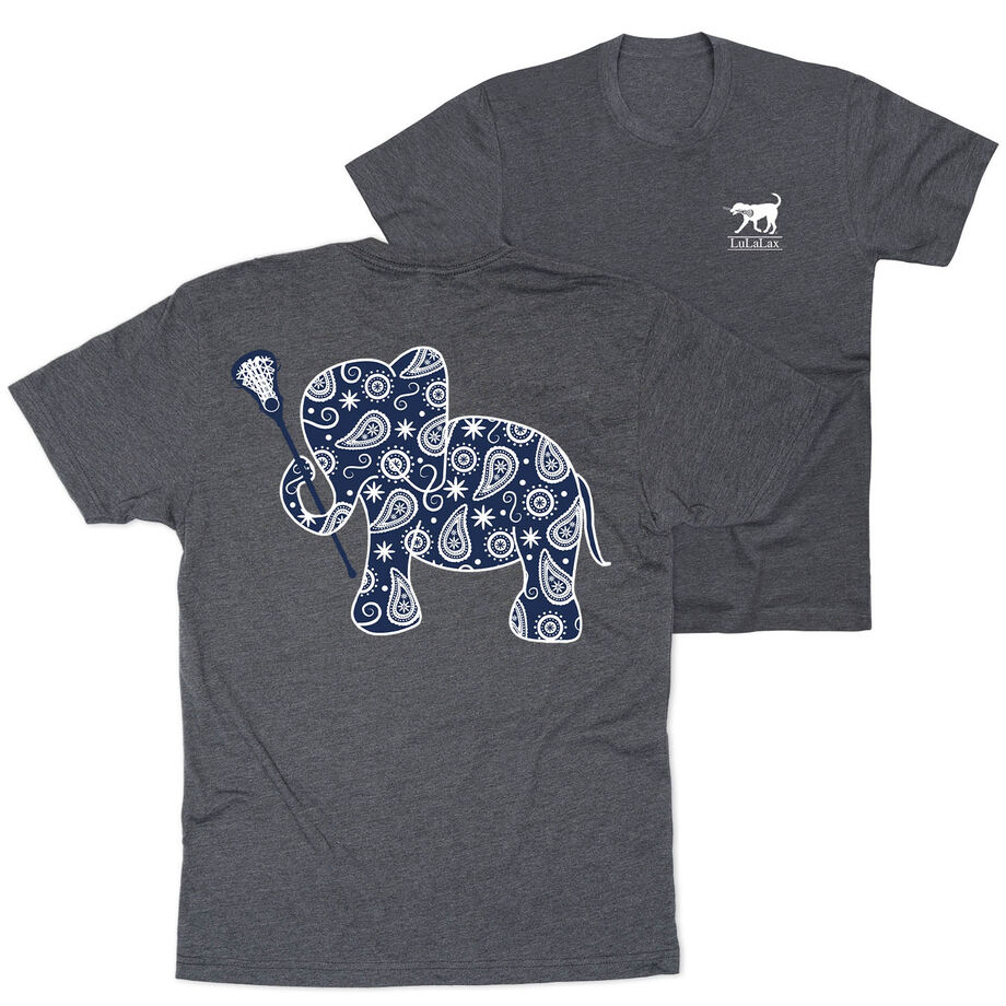 Girls Lacrosse Short Sleeve T-Shirt - Lax Elephant (Back Design)
