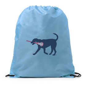 Lacrosse Drawstring Backpack LuLa The LAX Dog(Blue)