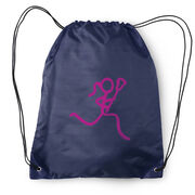 Lacrosse Drawstring Backpack Neon Lax Girl