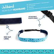 Girls Lacrosse Juliband Non-Slip Headband - Lacrosse Hearts - Blue