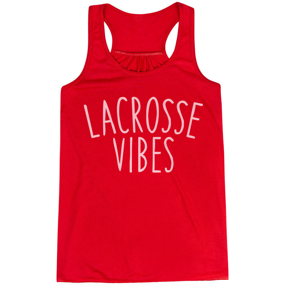 Girls Lacrosse Flowy Racerback Tank Top - Lacrosse Vibes