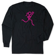 Girls Lacrosse Tshirt Long Sleeve - Neon Lax Girl