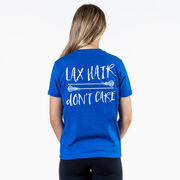 Girls Lacrosse Short Sleeve T-Shirt - Lax Hair Don't Care (Back Design)