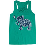 Girls Lacrosse Flowy Racerback Tank Top - Lax Elephant