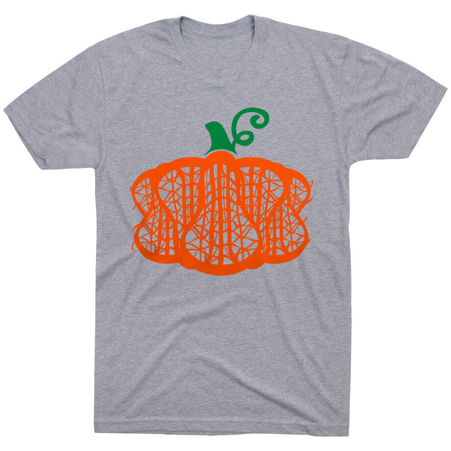 Girls Lacrosse Short Sleeve T-Shirt - Lax Stick Pumpkin - Personalization Image