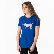 Girls Lacrosse Women's Everyday Tee - LuLa the Lax Dog (Pink)