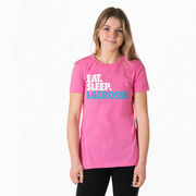 Girls Lacrosse Women's Everyday Tee - Eat. Sleep. Lacrosse.