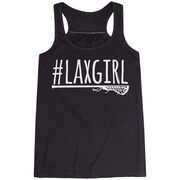 Girls Lacrosse Flowy Racerback Tank Top - #LAXGIRL