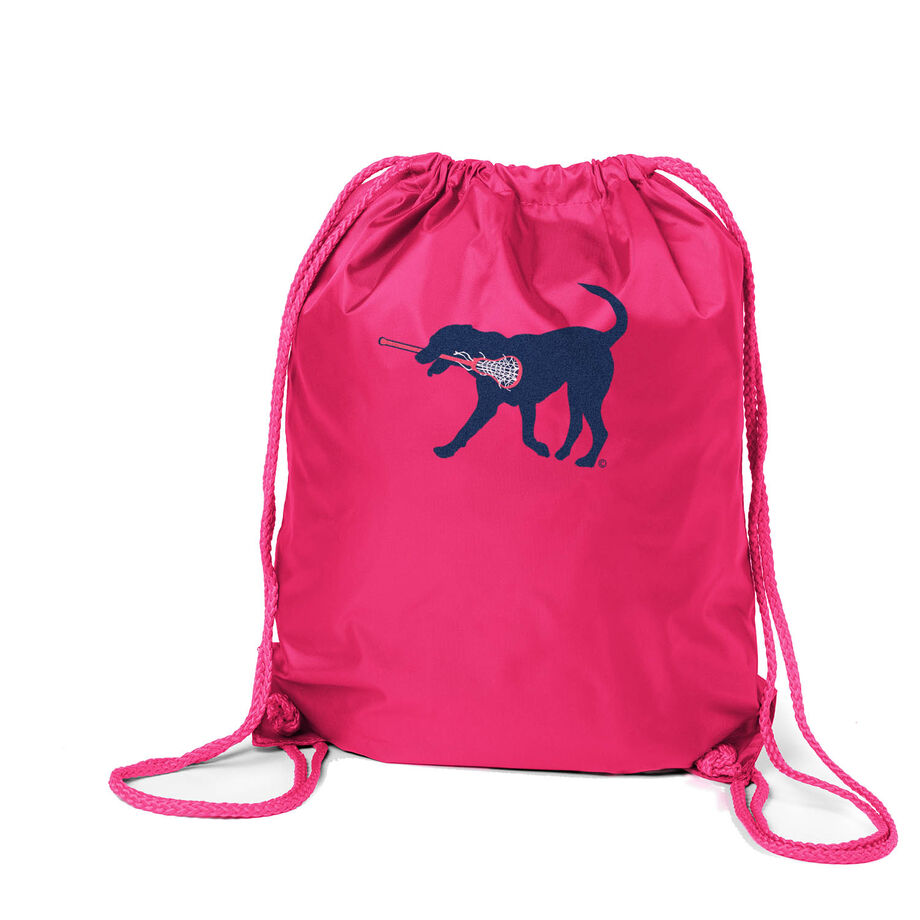 Lacrosse Drawstring Backpack LuLa The LAX Dog(Blue)