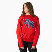Girls Lacrosse Crewneck Sweatshirt - Lax Elephant