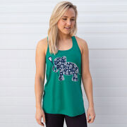 Girls Lacrosse Flowy Racerback Tank Top - Lax Elephant