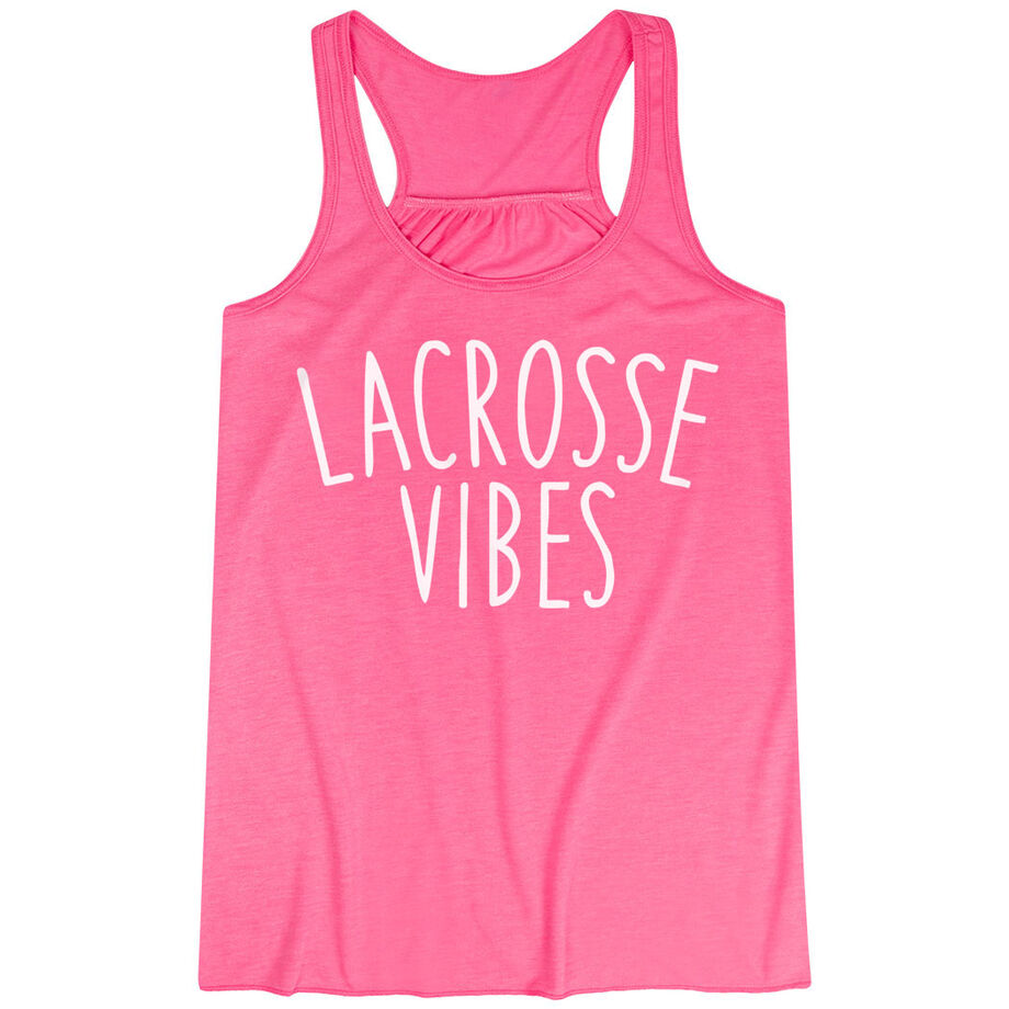 Girls Lacrosse Flowy Racerback Tank Top - Lacrosse Vibes