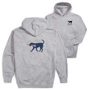 Girls Lacrosse Hooded Sweatshirt - LuLa The LAX Dog Blue (Back Design)