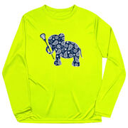 Girls Lacrosse Long Sleeve Performance Tee - Lax Elephant