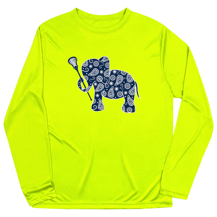 Girls Lacrosse Long Sleeve Performance Tee - Lax Elephant