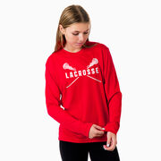 Girls Lacrosse Long Sleeve Performance Tee - Crossed Girls Sticks