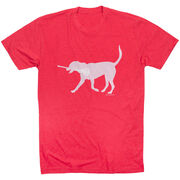 Girls Lacrosse Short Sleeve T-Shirt LuLa the Lax Dog (Pink)