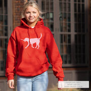 Girls Lacrosse Hooded Sweatshirt - LuLa the Lax Dog (Pink)