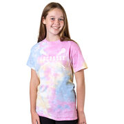 Girl's Lacrosse Short Sleeve T-Shirt - Lacrosse Girls Crossed Sticks Tie Dye