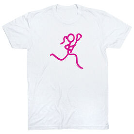 Lacrosse T-Shirt Short Sleeve Neon Lax Girl [White/Youth X-Large] - SS